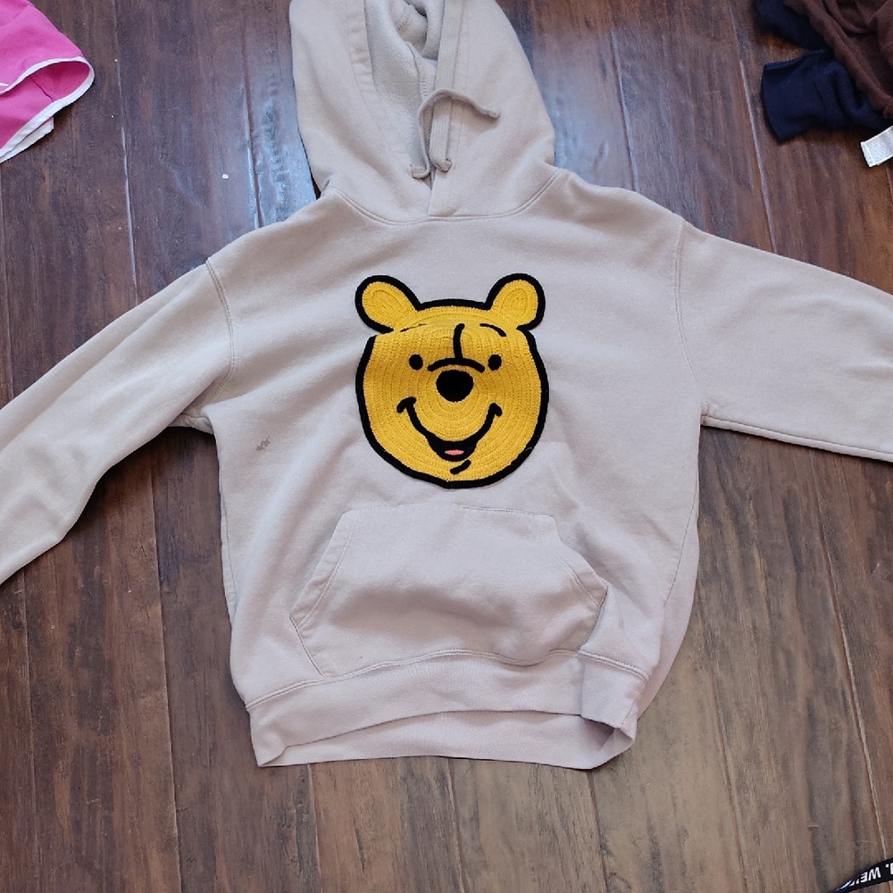 Beige Hoodie with Bear Design